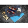 Galen Leather Galen Leather Zippered Writer's Bank Bag Crazy Horse Navy Blue
