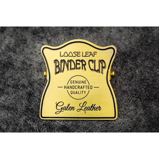 Galen Leather Brass Binder Clip Fermapagina