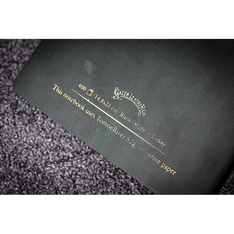 Galen Leather Galen Leather Notebook A5 Tomoe River Paper Crazy Horse Forest Green