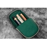 Galen Leather Galen Leather Magnum Opus Portapenne in Pelle 3 Posti Crazy Horse Forest Green