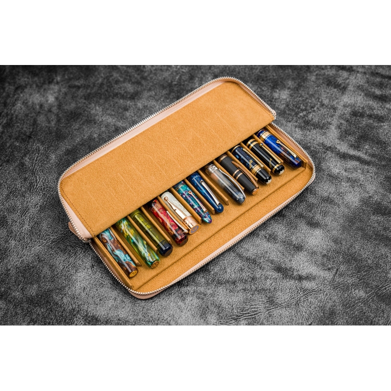 Galen Leather Galen Leather Magnum Opus 12 Slots Pen Case Undyed Leather