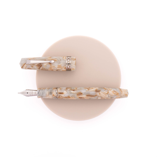 Radius Settimo Fountain Pen Marmo Bianco & Rhodium