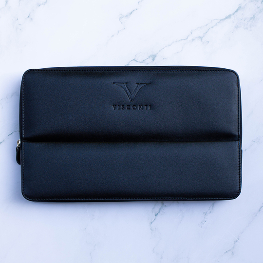 Visconti Portapenne in Pelle 12 Posti Nero