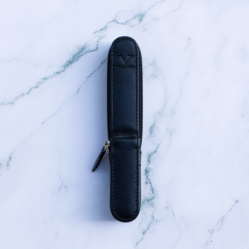 Visconti Visconti Leather Pen Case for 1 Pen Black
