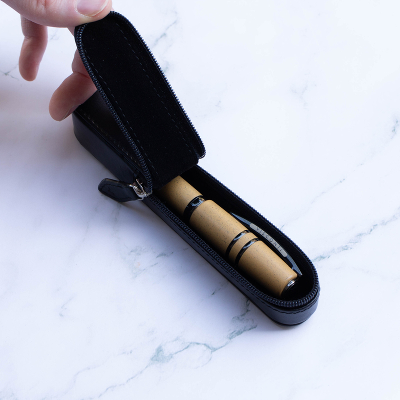 Visconti Visconti Leather Pen Case for 1 Pen Black