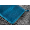Galen Leather Galen Leather Zippered 5 Slots Pen Case with A6 Notebook Crazy Horse Ocean Blue