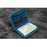 Galen Leather Galen Leather Zippered 5 Slots Pen Case with A6 Notebook Crazy Horse Ocean Blue