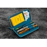 Galen Leather Galen Leather Zippered 3 Slots Pen Case Crazy Horse Ocean Blue
