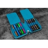Galen Leather Galen Leather Zippered 10 Slots Pen Case Crazy Horse Ocean Blue