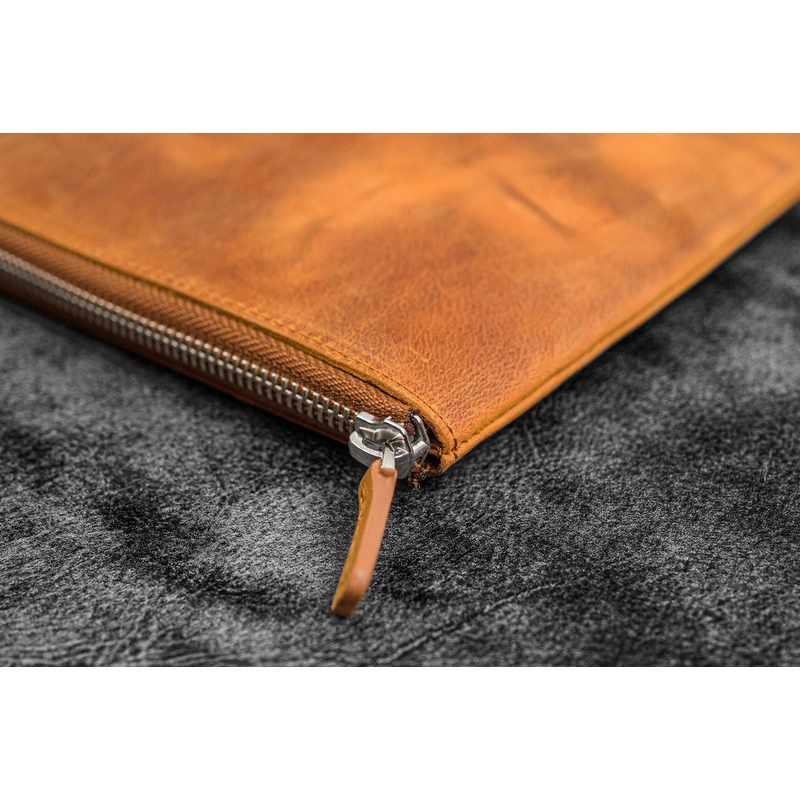 Galen Leather Galen Leather Zippered Writer's Bank Bag Crazy Horse Brown