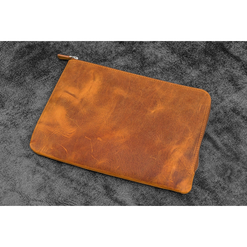 Galen Leather Galen Leather Writer's Bank Bag con Portapenne 7 Posti Crazy Horse Brown