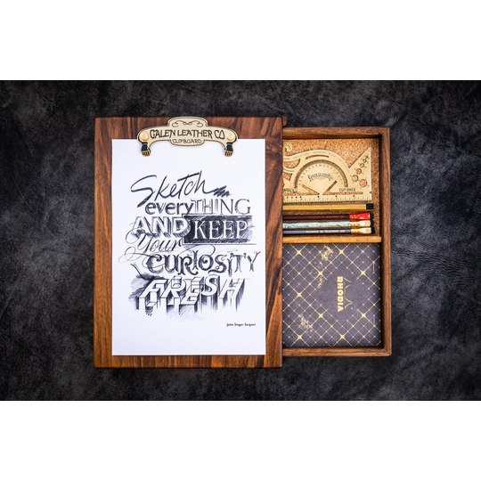 Galen Leather Sketchbox in Legno di Noce