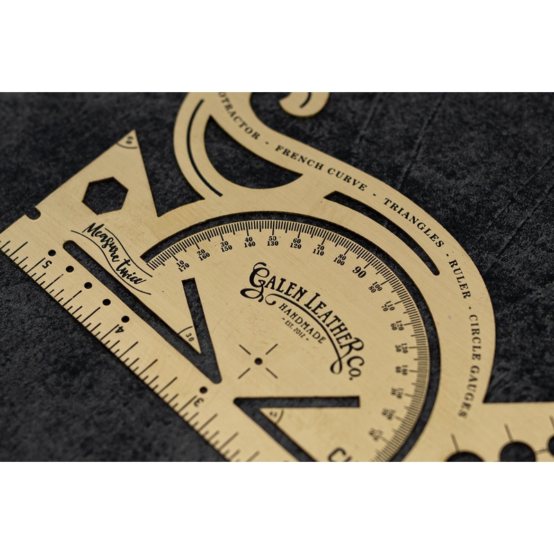 Galen Leather Galen Leather Vintage Inspired Brass Combine Tool Protractor - Inch