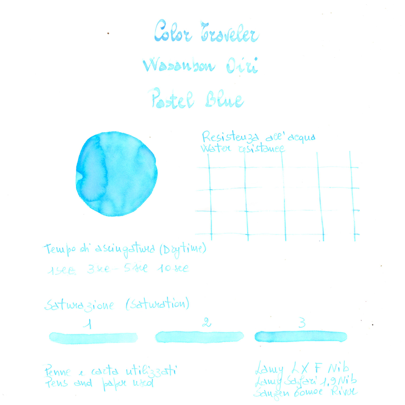 Color Traveler Color Traveler Wasanbon Oiri Pastel Blue Inchiostro 30 ml