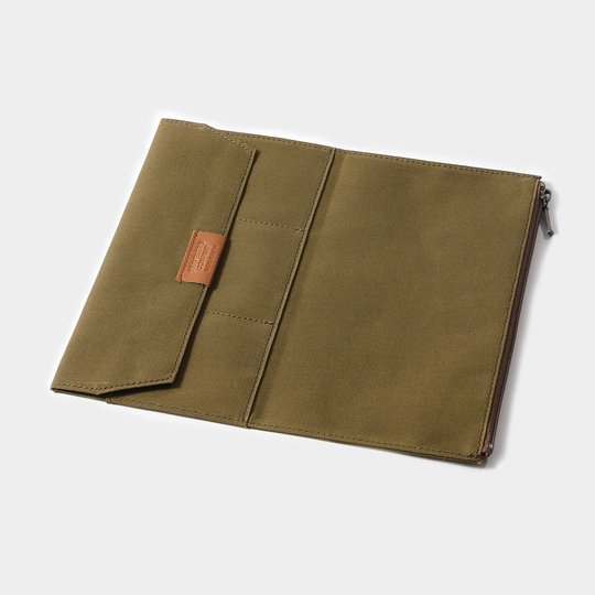Traveler's Factory Cotton Zipper Case Regular Size Olive