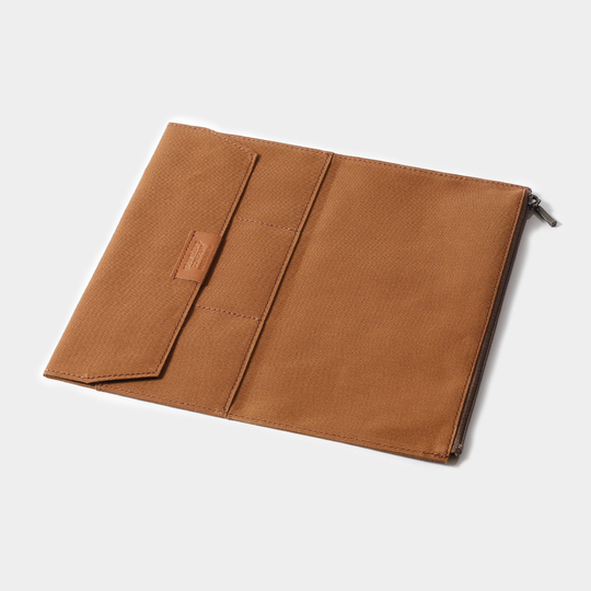 Traveler's Factory Cotton Zipper Case Regular Size Marrone
