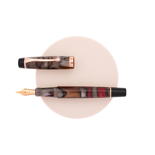 Opus 88 Harmony Fountain Pen Red Grey Marble