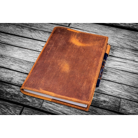 Galen Leather Cover A5 in Pelle Crazy Horse Brown