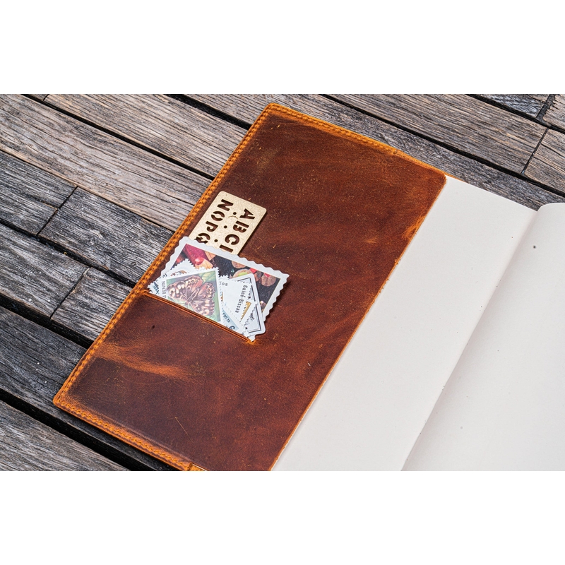 Galen Leather Galen Leather Cover A5 in Pelle Crazy Horse Brown