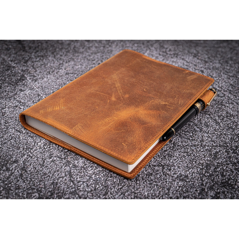 Galen Leather Galen Leather Cover A5 in Pelle Crazy Horse Brown