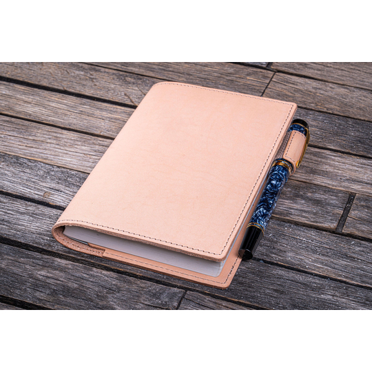 Galen Leather Slim Notebook Cover A6 Undyed Leather