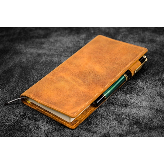 Galen Leather Cover Slim Hobonichi Weeks in Pelle Crazy Horse Brown