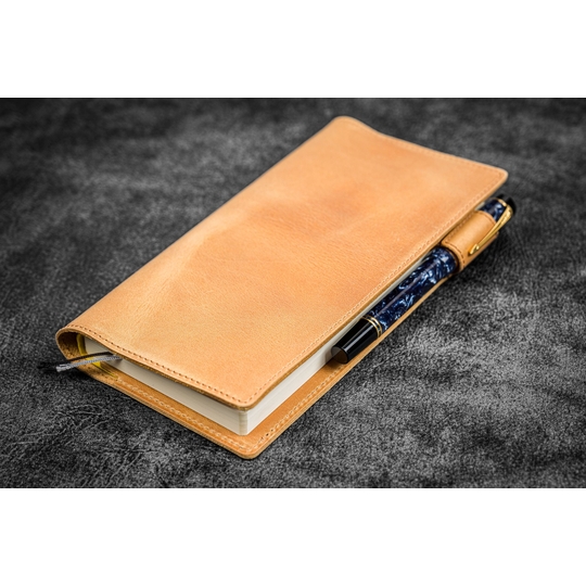 Galen Leather Cover Slim Hobonichi Weeks in Pelle Crazy Horse Honey Ochre