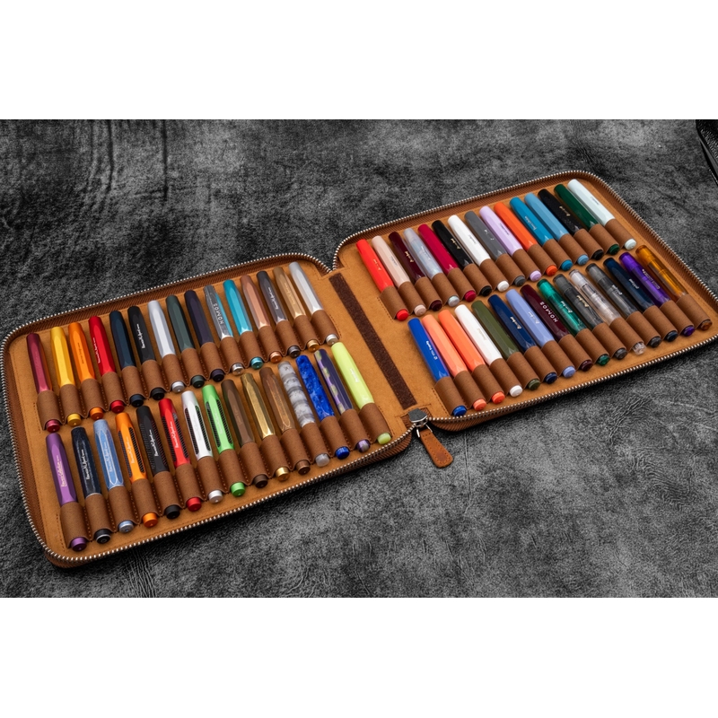 Galen Leather Galen Leather Portapenne in Pelle per Kaweco 60 Posti Crazy Horse Brown
