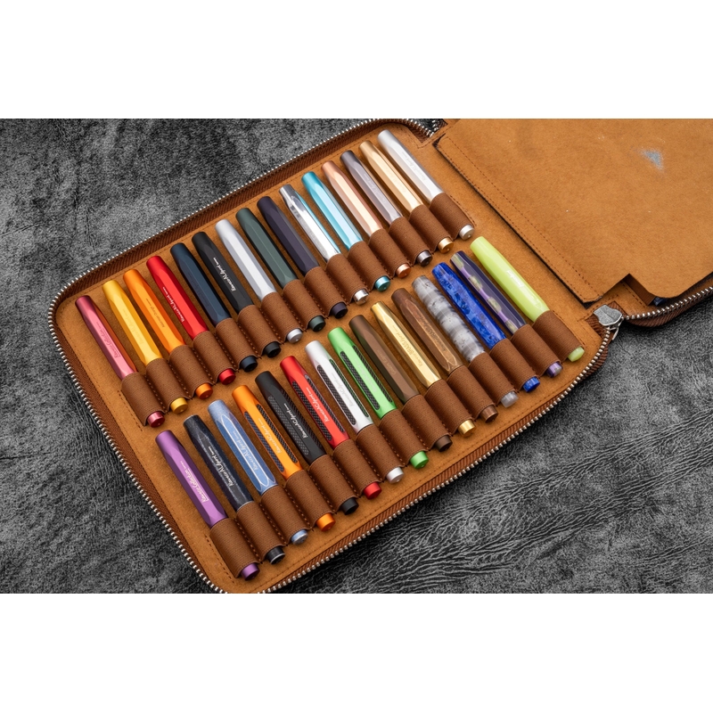 Galen Leather Galen Leather Portapenne in Pelle per Kaweco 60 Posti Crazy Horse Brown