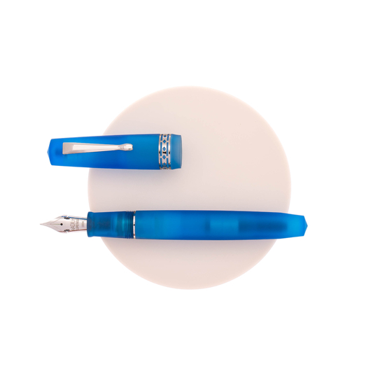 Radius Settimo Penna Stilografica Frosted Blue & Rodio