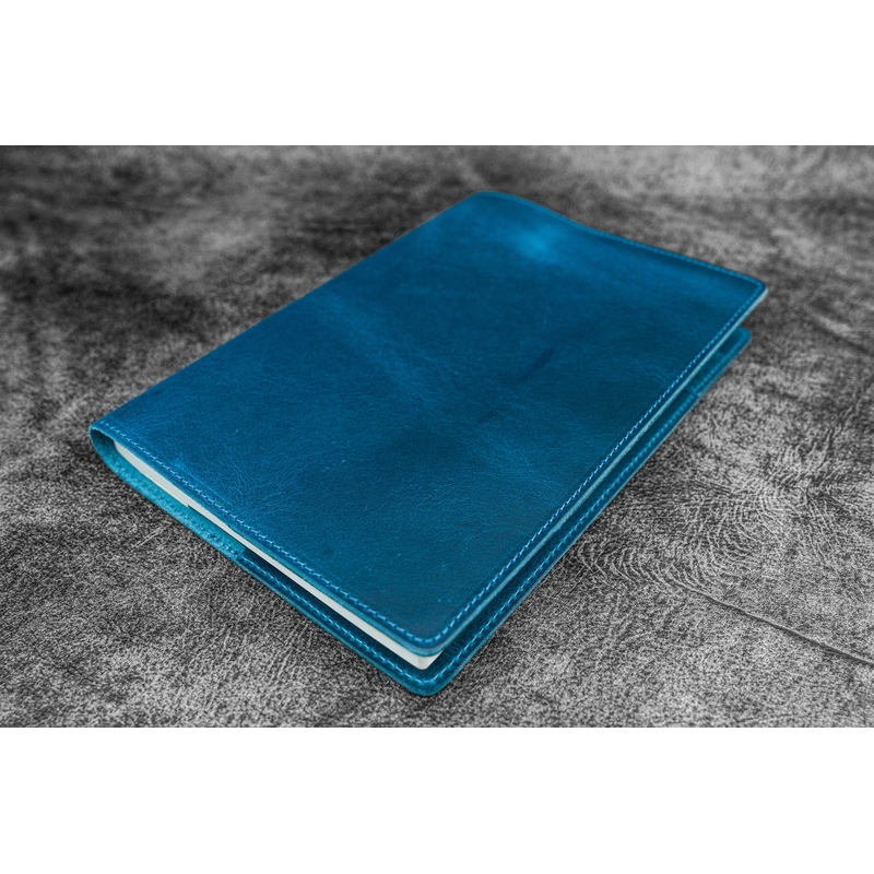 Galen Leather Galen Leather Slim Notebook Cover A5 Crazy Horse Ocean Blue