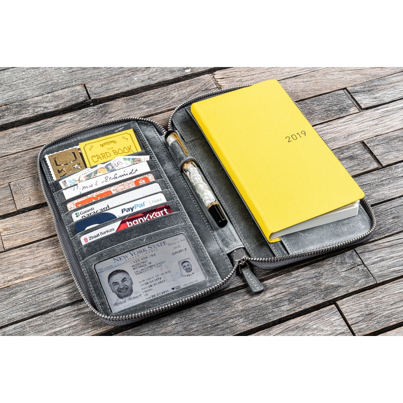 Galen Leather Galen Leather Zippered Cover Hobonichi Weeks Crazy Horse Smoky Grey