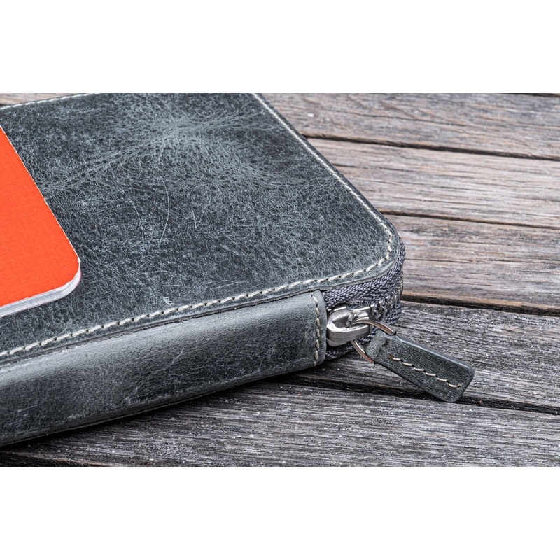Galen Leather Galen Leather Zippered Cover Hobonichi Weeks Crazy Horse Smoky Grey