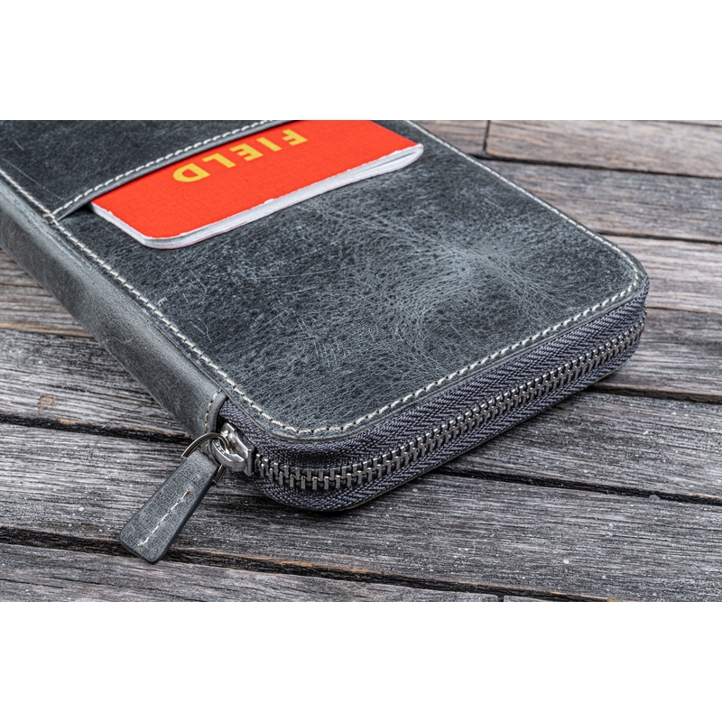 Galen Leather Galen Leather Zippered Cover Hobonichi Weeks Crazy Horse Smoky Grey