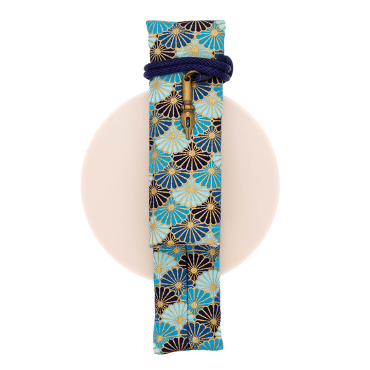 Kyoku Haku Kimono Portapenne 1 Posto Qinghai Wave Blu