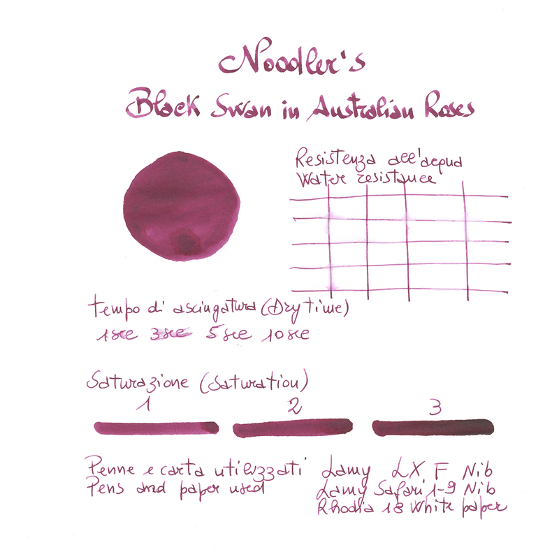Noodler's Black Swan In Australian Rose Inchiostro 3 oz