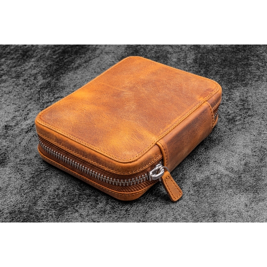 Galen Leather Expansi-Pouch Portapenne in Pelle 10 Posti Crazy Horse Brown
