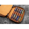 Galen Leather Galen Leather Expansi-Pouch Portapenne in Pelle 10 Posti Crazy Horse Brown
