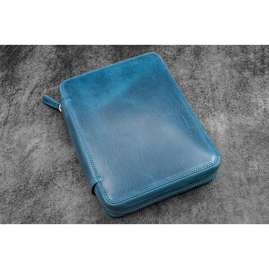 Galen Leather Expansi-Folio A5 Crazy Horse Ocean Blue