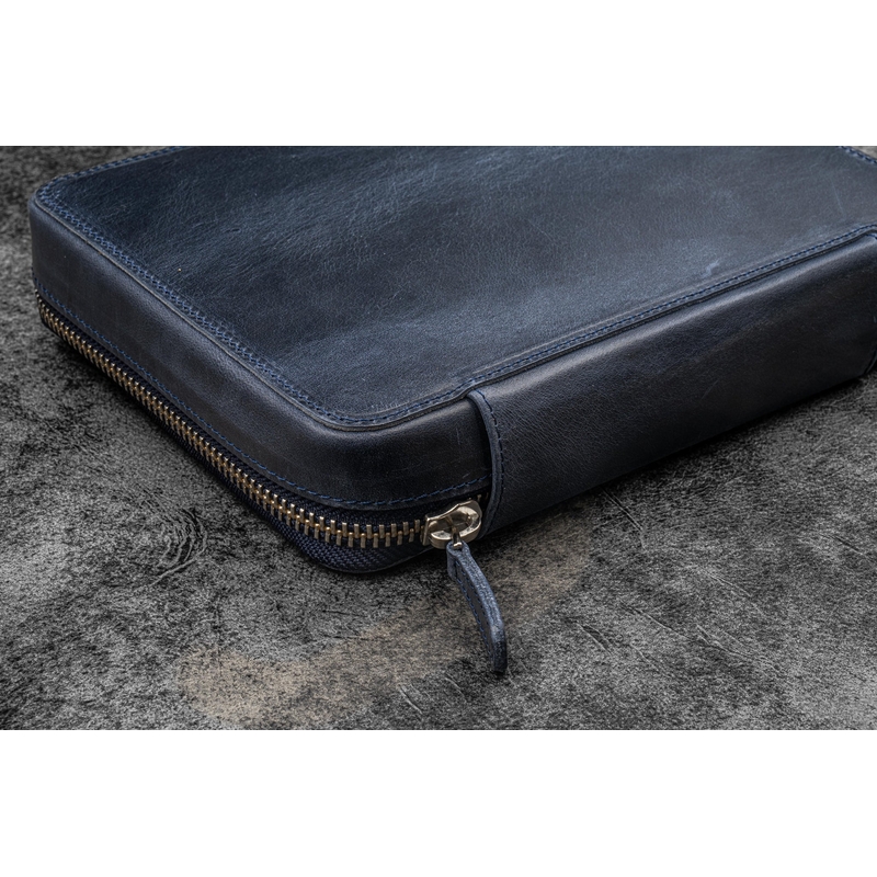 Galen Leather Galen Leather Expansi-Folio A5 Crazy Horse Navy Blue
