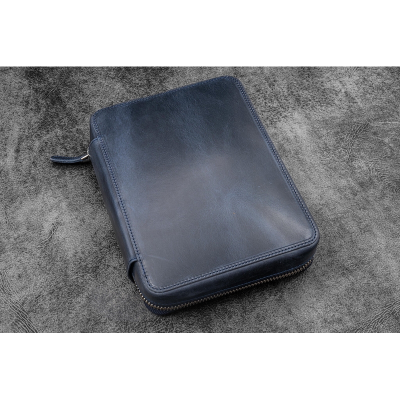 Galen Leather Galen Leather Expansi-Folio A5 Crazy Horse Navy Blue