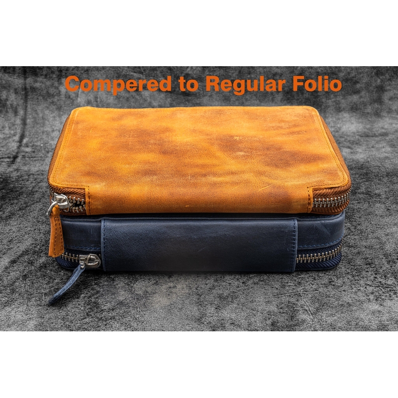 Galen Leather Galen Leather Expansi-Folio A5 Crazy Horse Navy Blue