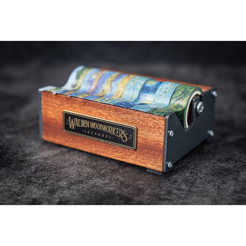 Galen Leather Galen Leather Washi Tape Dispenser Medium in Legno di Mogano
