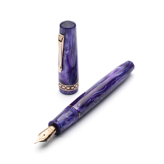 Radius Settimo Penna Stilografica Purple Swirl & Oro Rosa