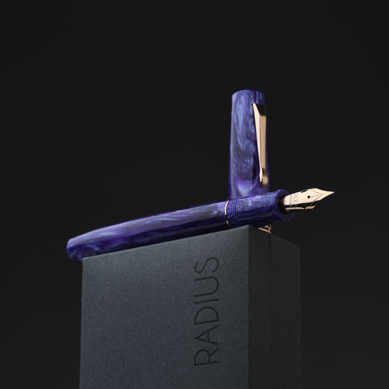 Radius Radius Settimo Fountain Pen Purple Swirl & Rose Gold