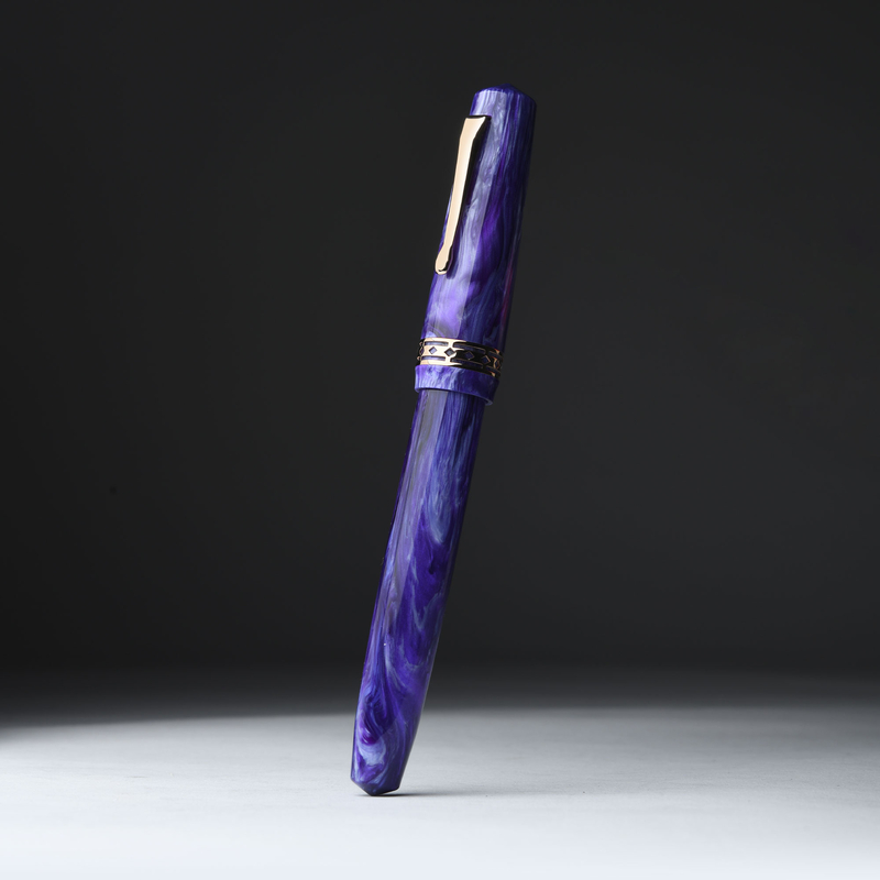 Radius Radius Settimo Fountain Pen Purple Swirl & Rose Gold