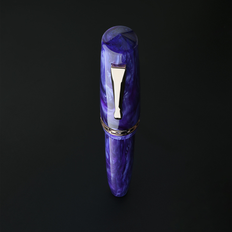 Radius Radius Settimo Penna Stilografica Purple Swirl & Oro Rosa