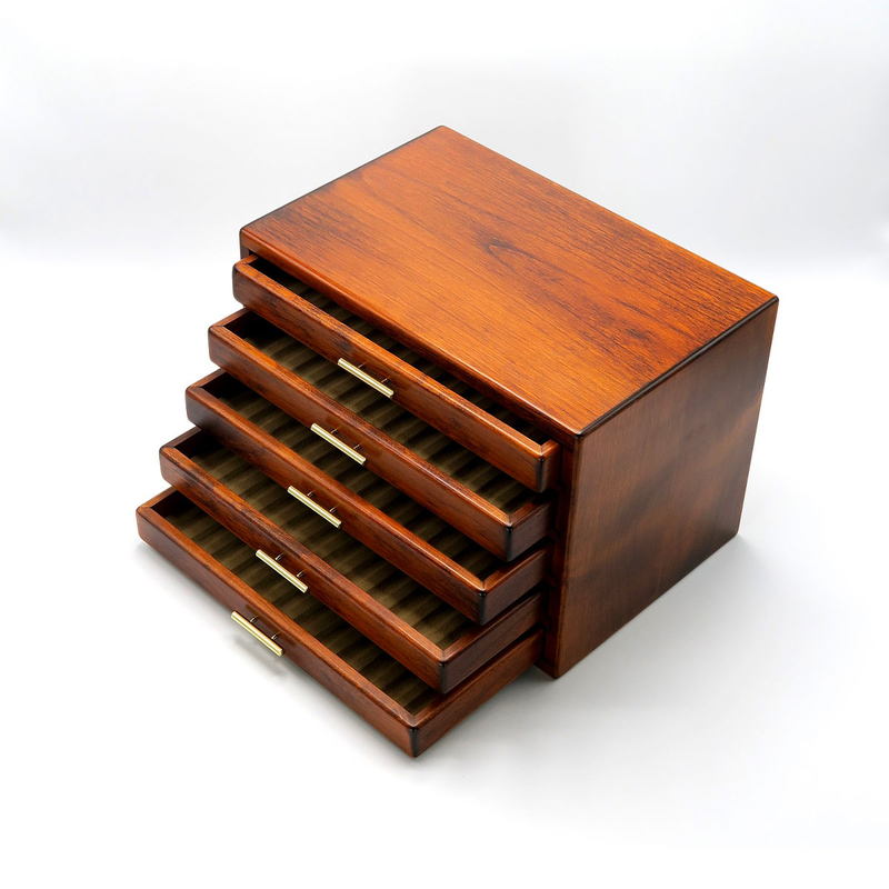 Toyooka Craft Toyooka Craft Fountain Pen Box for 60 Pens Alder Brown