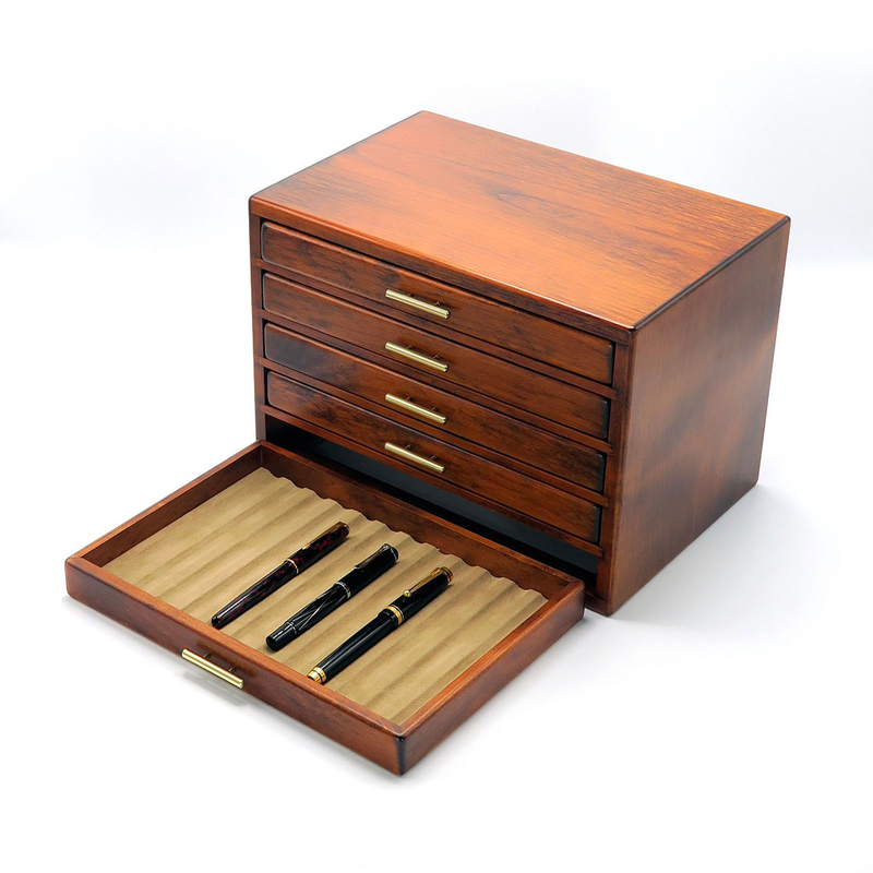 Toyooka Craft Toyooka Craft Fountain Pen Box for 60 Pens Alder Brown