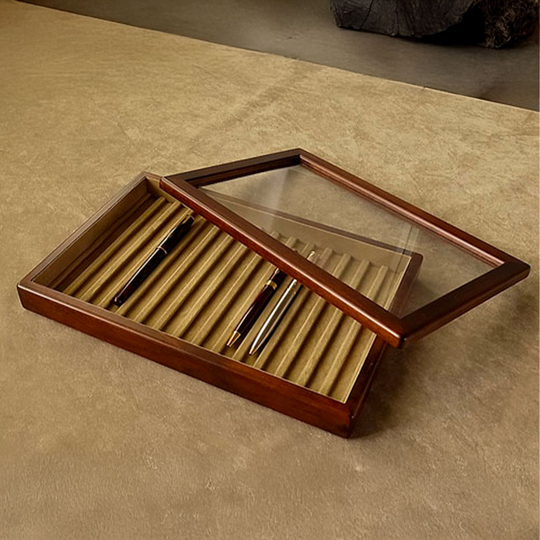 Toyooka Craft Vassoio Portapenne in Legno con Coperchio Alder Brown